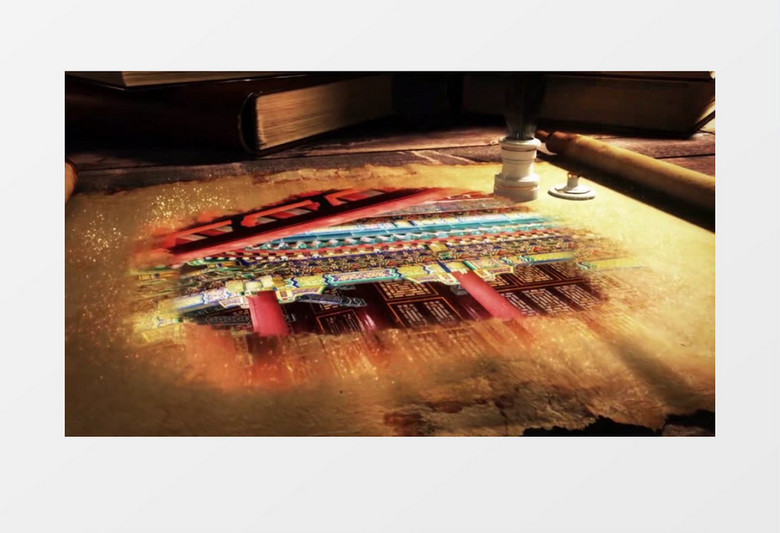 复古历史羊皮古卷图片展示ae视频模板
