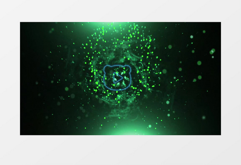 绿色粒子波纹LOGO动画AE模板
