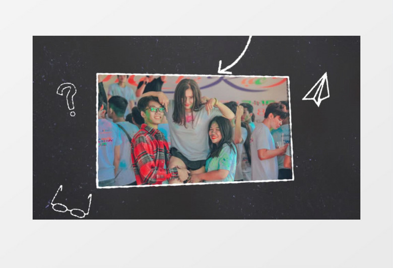 黑板画风格学校主题视频展示ae模板