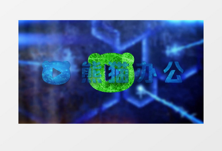 蓝色科技感能量标志logo展示AE视频模板