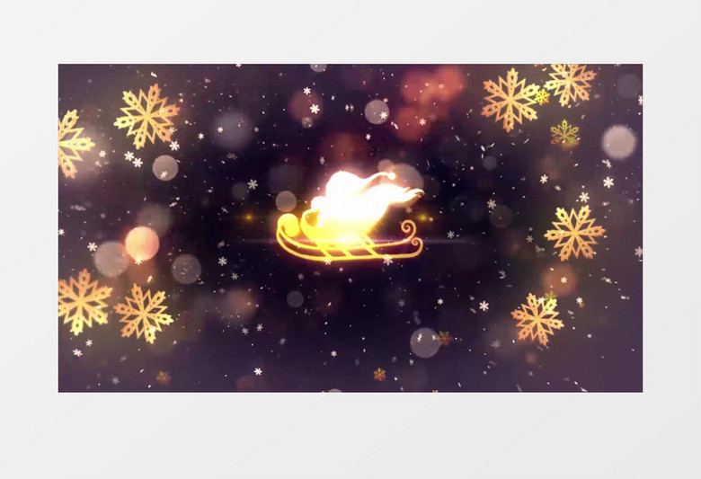 金色圣诞栏目包装模板视频模板