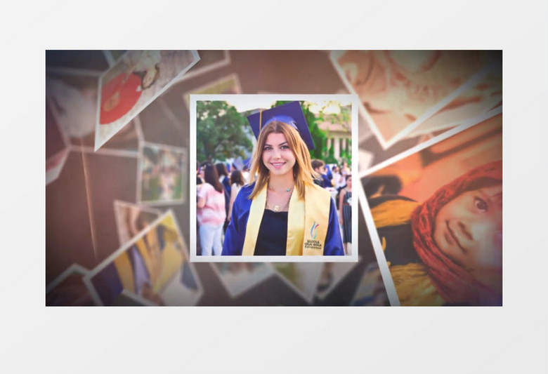 100张照片空间旋转ae模板