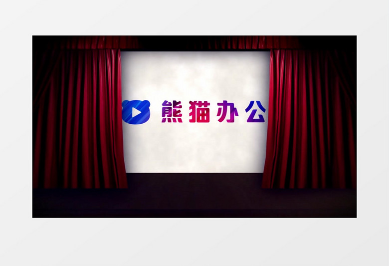 创意红毯帷幕拉开logo展示ae视频模板
