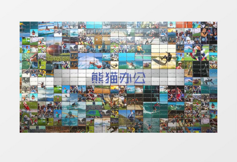 创意照片墙logo入场展示ae视频模板