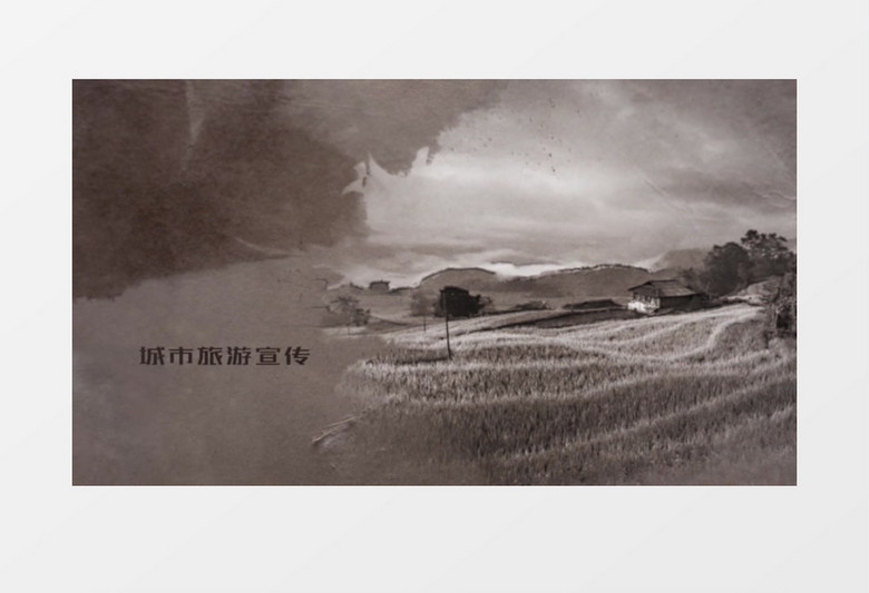 复古水墨幻灯片ae模板