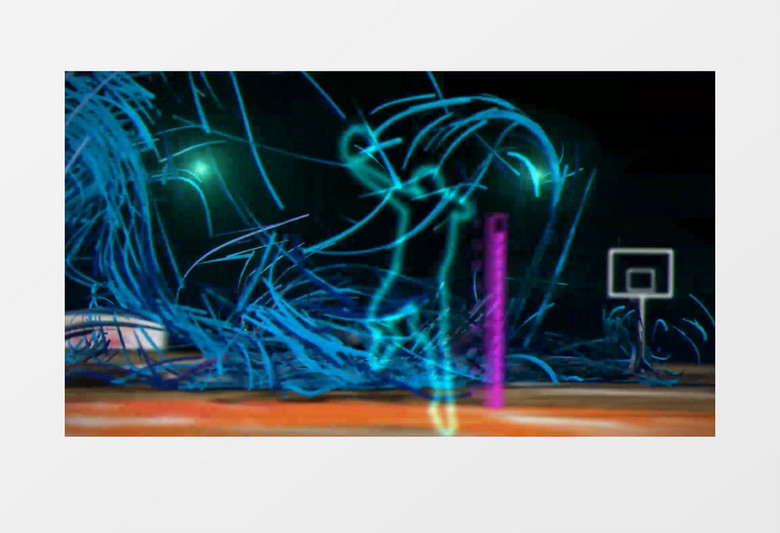 创意篮球场景logo入场展示ae视频模板