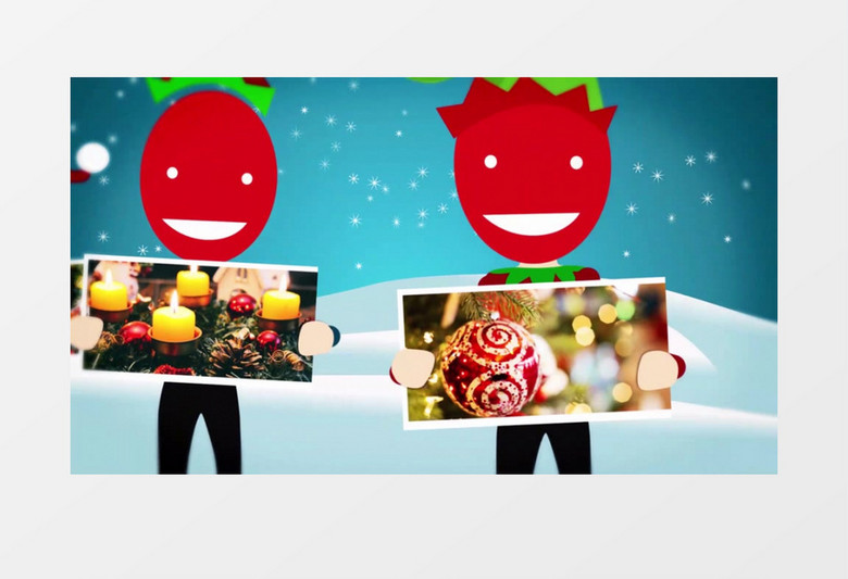 创意有趣人物圣诞节动画展示ae视频模板