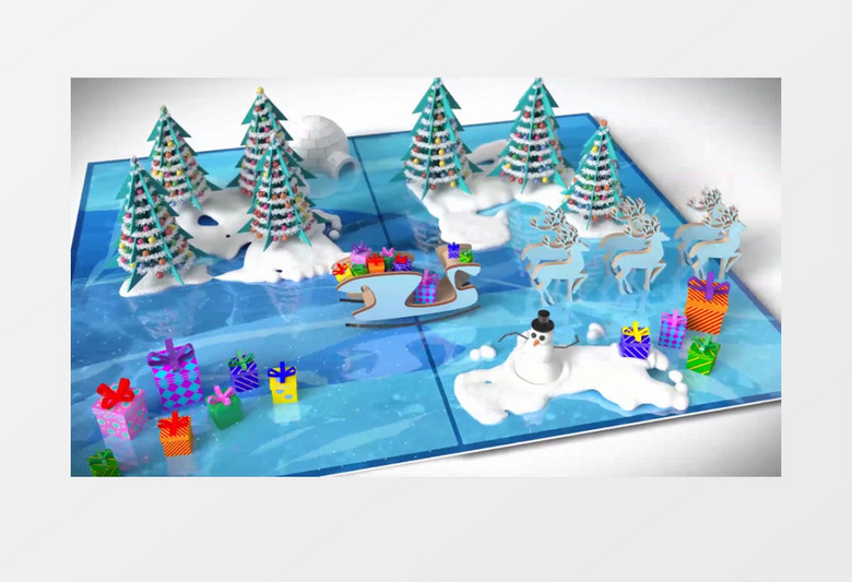 创意圣诞节卡片intro入场展示ae视频模板