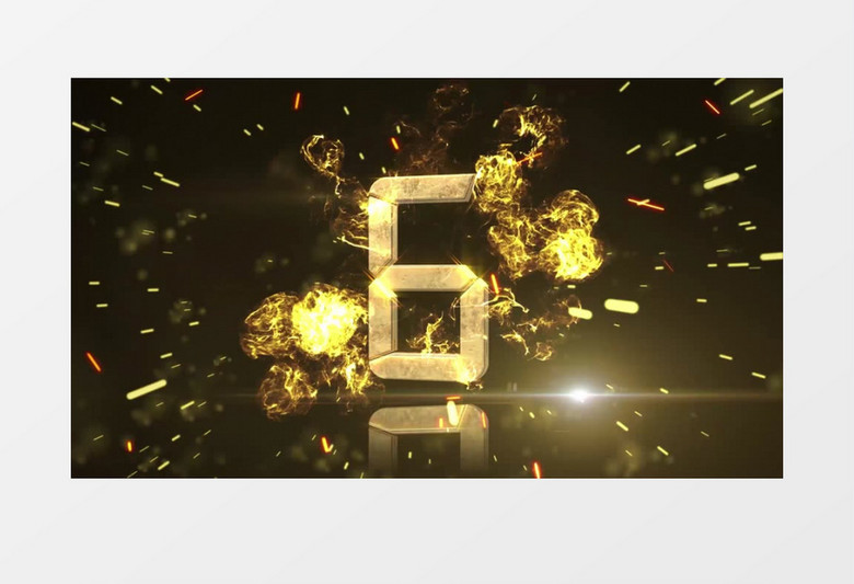 3D立体金色数字10秒倒计时视频素材