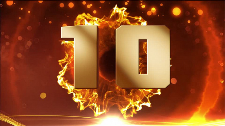 震撼火焰3d立体金色数字10秒倒计时视频