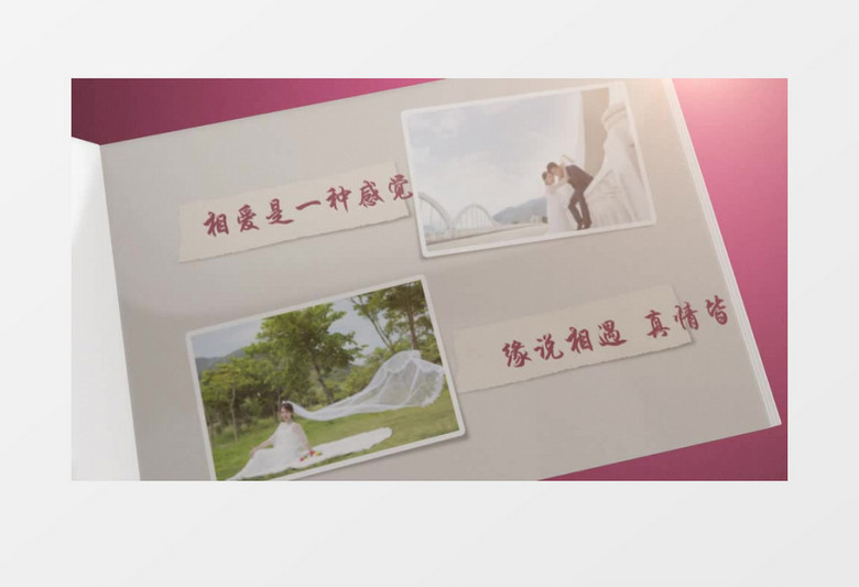 小清新爱恋婚礼相册展示AE视频模板