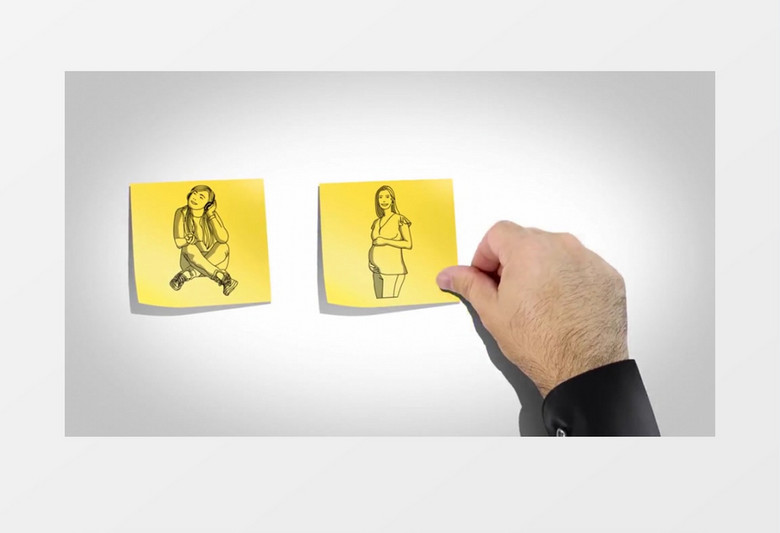 互动人像创意手绘描边元素视频素材