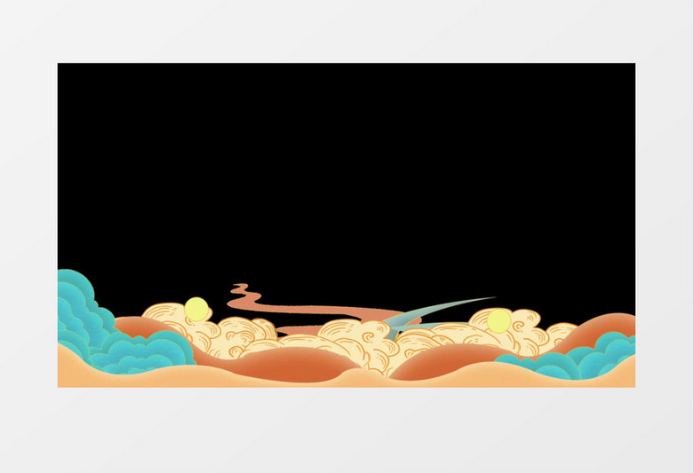 新年喜庆云彩动态元素视频素材含透明通道