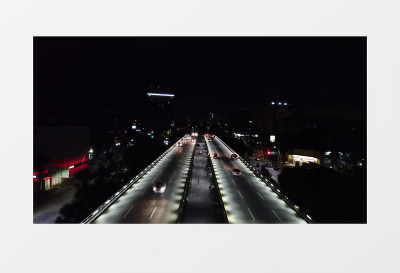 城市夜景公路推镜头实拍视频