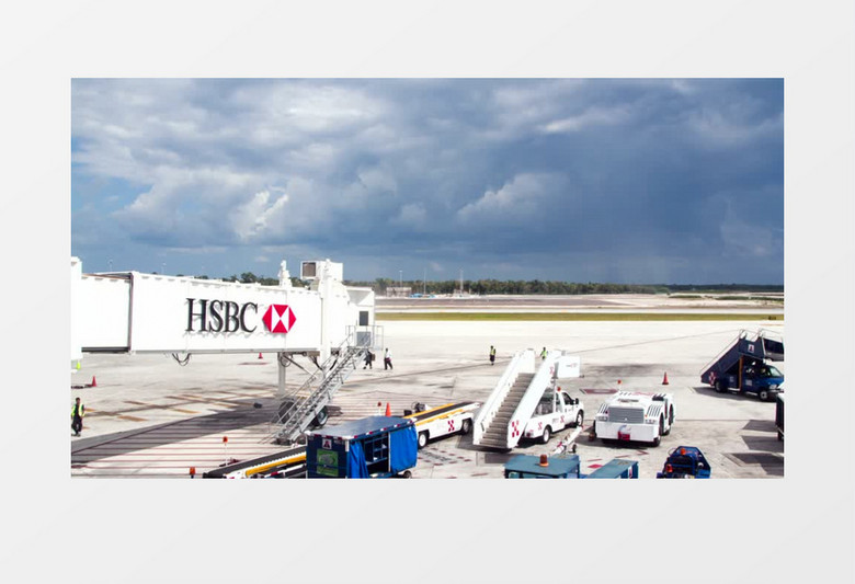 机场天空延时实拍视频