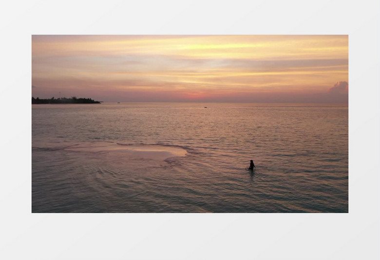 唯美黄昏天际线航拍展示实拍视频