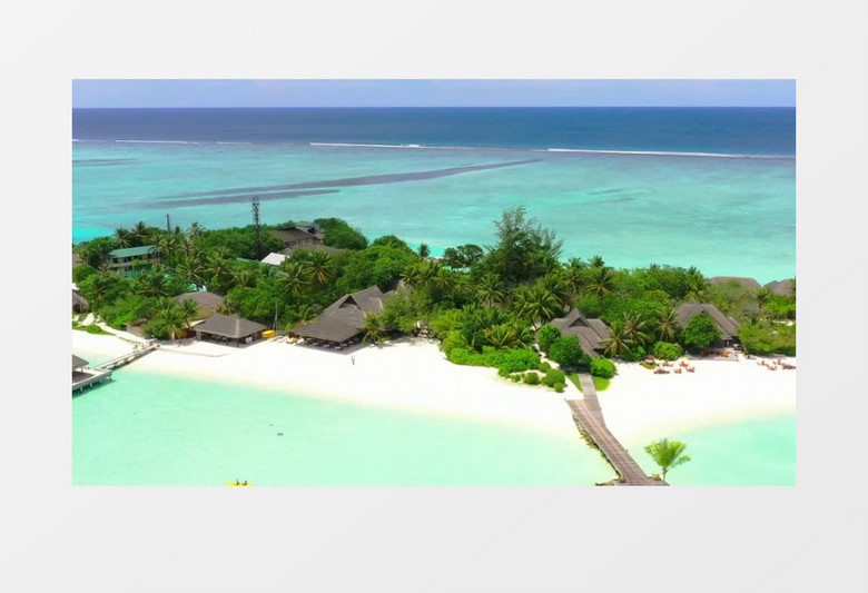 清新沙滩小岛展示实拍视频