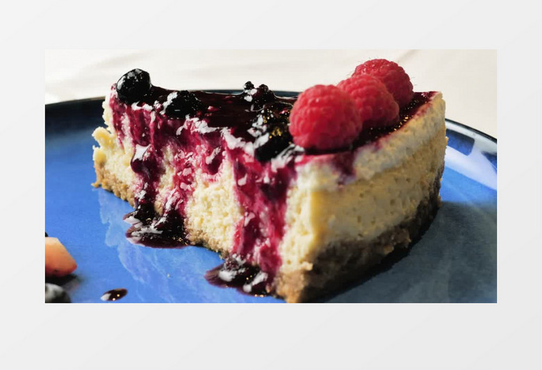 高清拍摄美味芝士蛋糕实拍视频素材