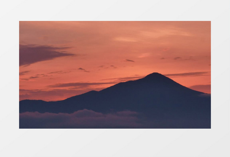 傍晚日落晚霞高山轮廓风景视频
