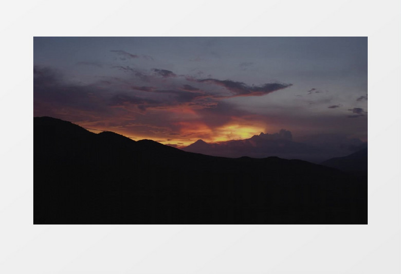 美丽落日山脉风景实拍视频