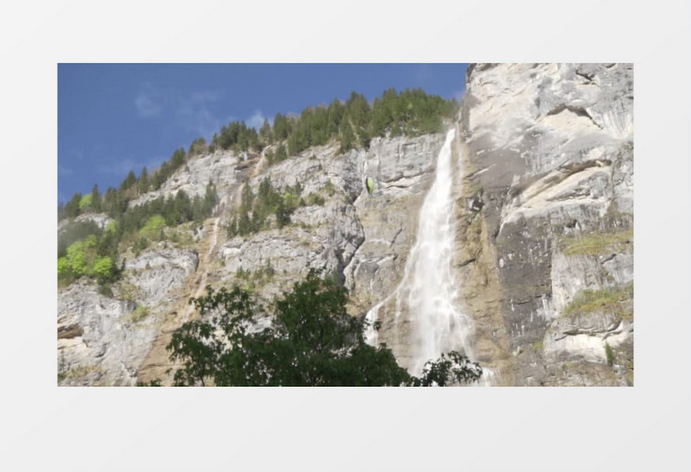 山涧岩石降落伞自然景色风景视频