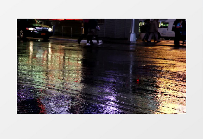 雨夜的交通实拍视频素材