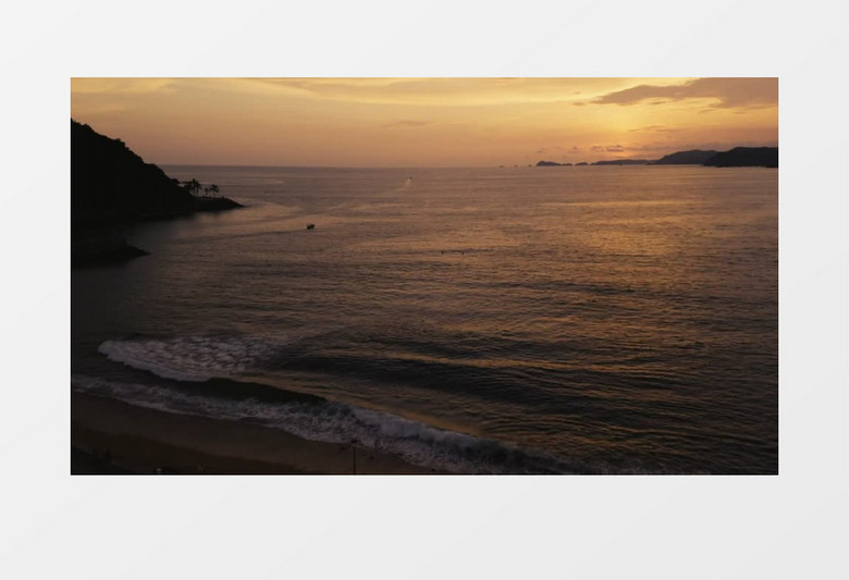 海上日落唯美风景实拍视频
