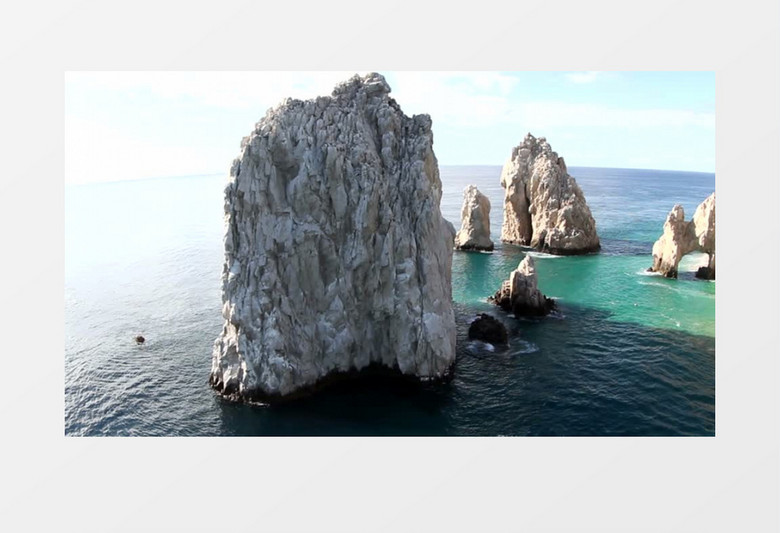 海岛巨石自然景观实拍视频