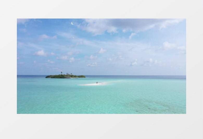 热带岛屿美丽沙洲实拍视频