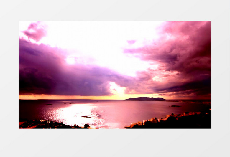 紫色暴风雨海岸实拍视频