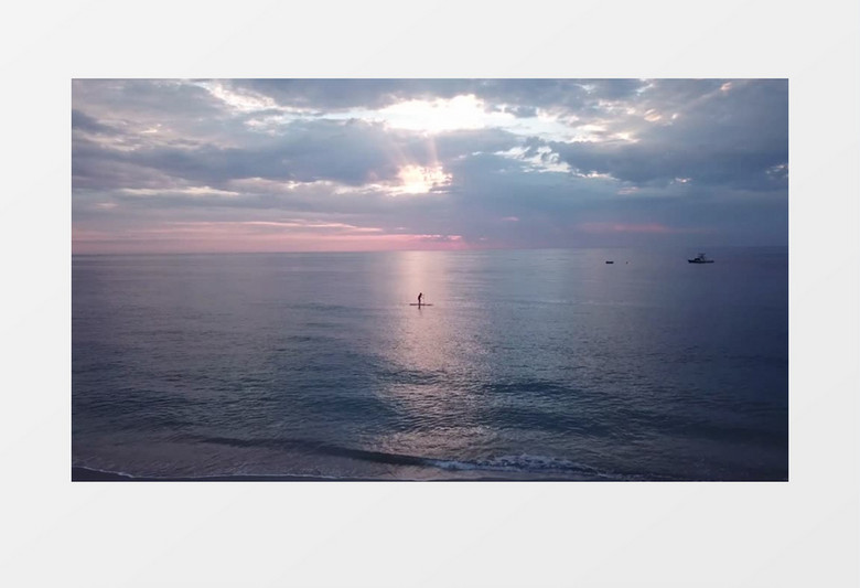 一望无际的大海太阳升起 唯美实拍视频