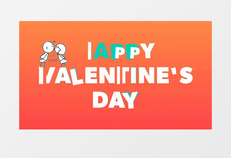 情人节快乐标志MG动画视频素材