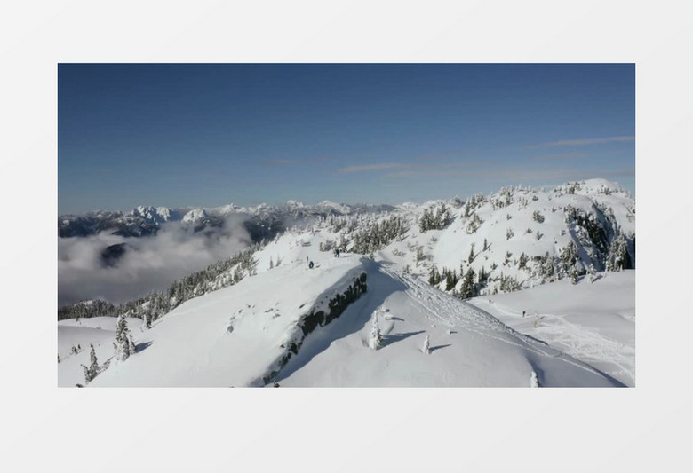 山脉雪景壮丽实拍视频