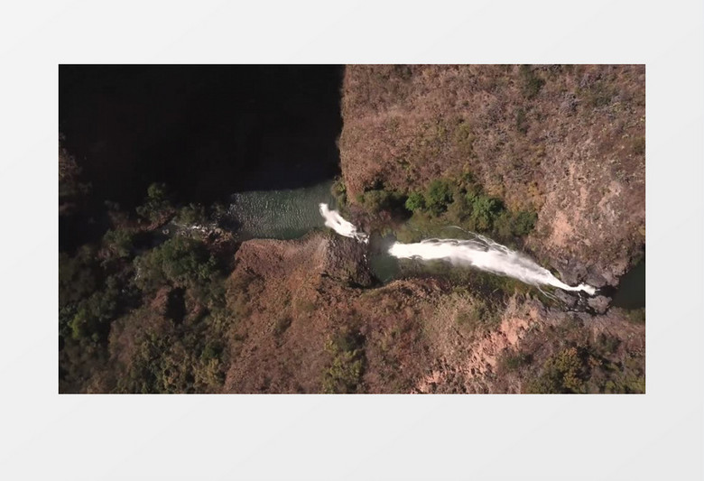 山涧树林瀑布实拍视频