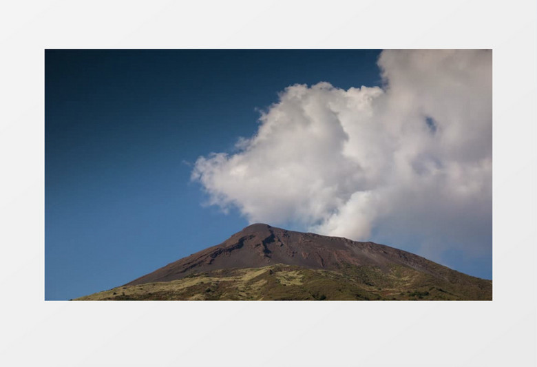死火山口白云飘动延时摄影实拍视频
