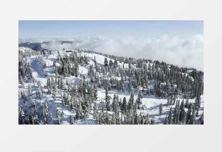 山顶雪景美景实拍视频