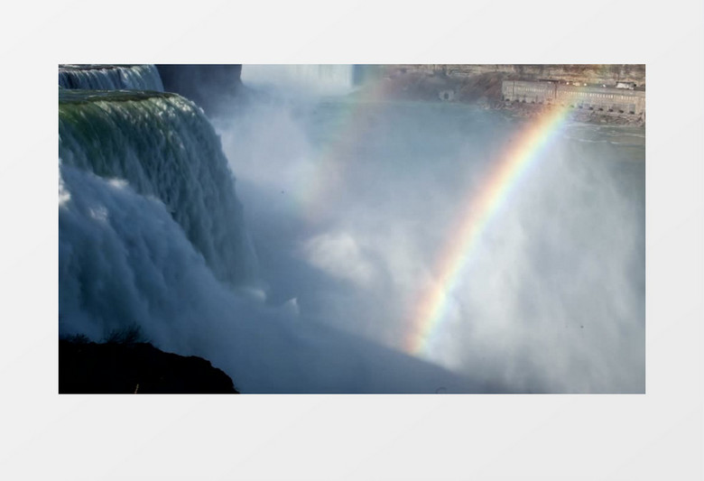 激流瀑布彩虹桥延时摄影实拍视频