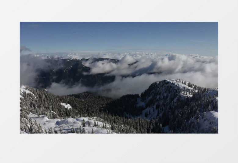 山谷雪景美景实拍视频