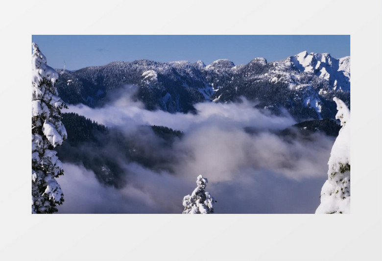 雪山中的云层涌动美景实拍视频