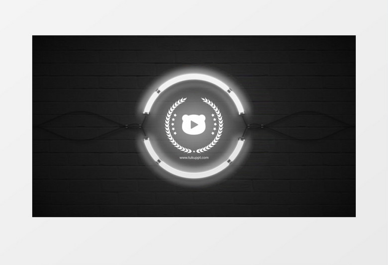 霓虹灯闪烁Logo照亮效果Pr模板