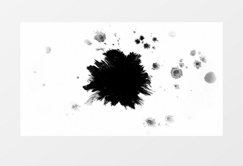 黑白水墨渲染粒子后期视频素材