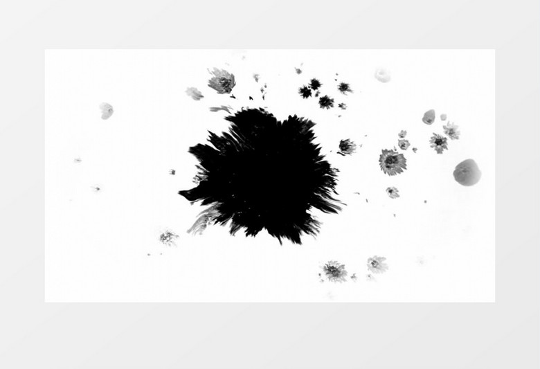水墨水彩黑白元素遮罩后期视频素材