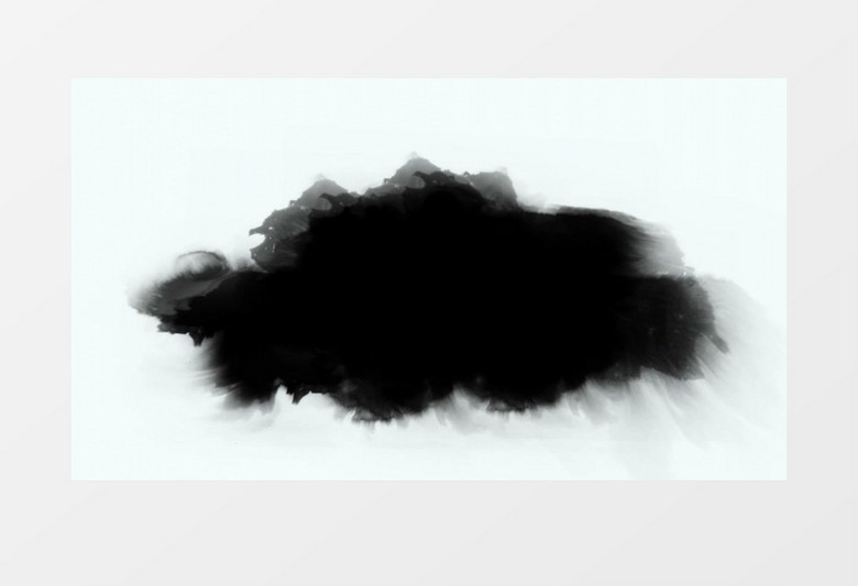 黑白水墨晕染遮罩后期素材视频