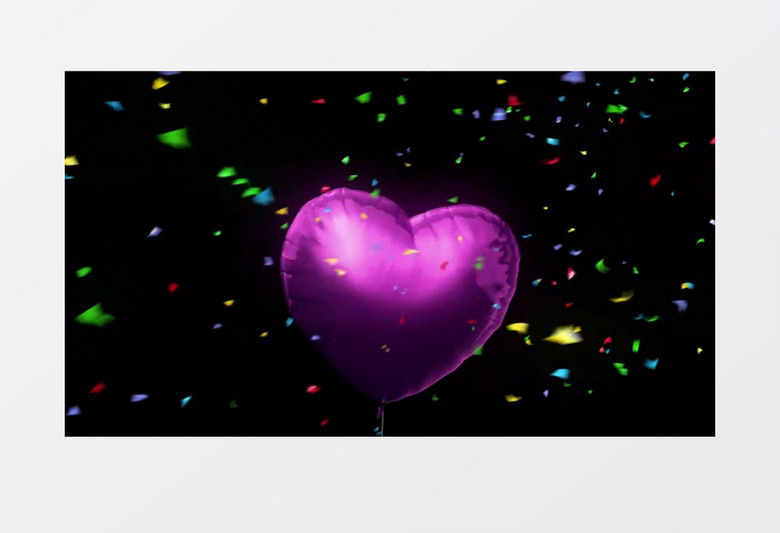 紫色气球慢慢飞起动态视频元素