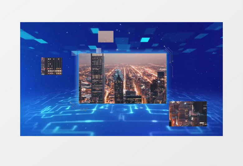 蓝色科技感企业年会图文PR视频模版