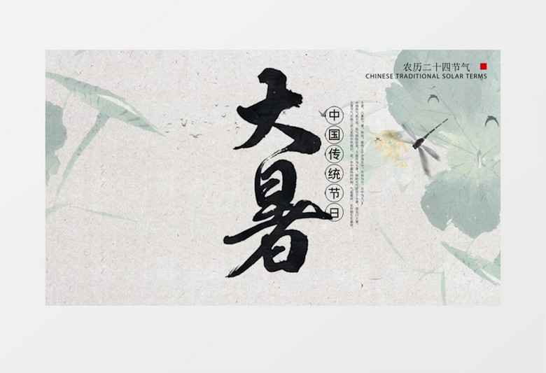 民俗文化二十四节气大暑AE模板