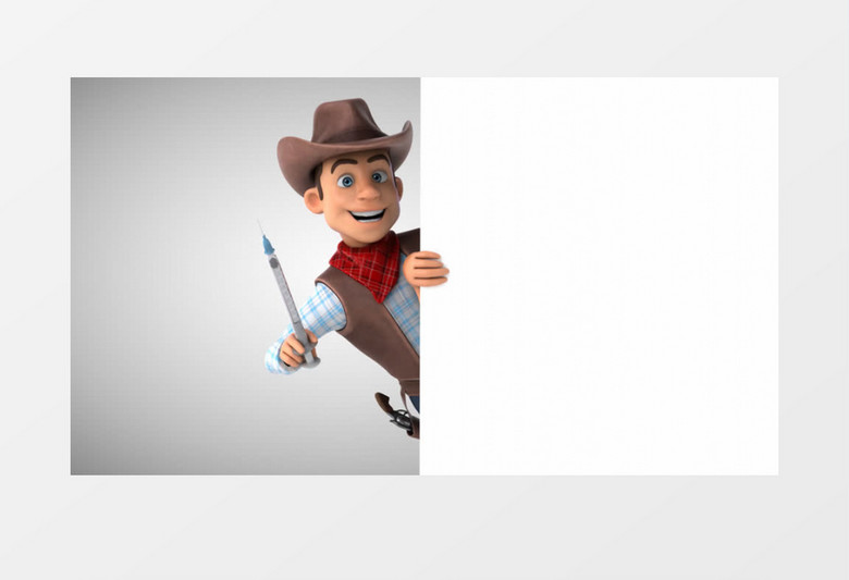 拿着注射器的牛仔帽男人视频素材