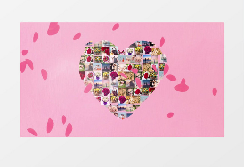 浪漫七夕爱心图片汇聚AE模板