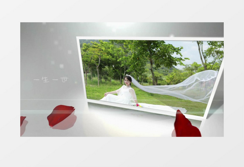 创意玫瑰花瓣粒子爱情婚礼片头edius视频模板