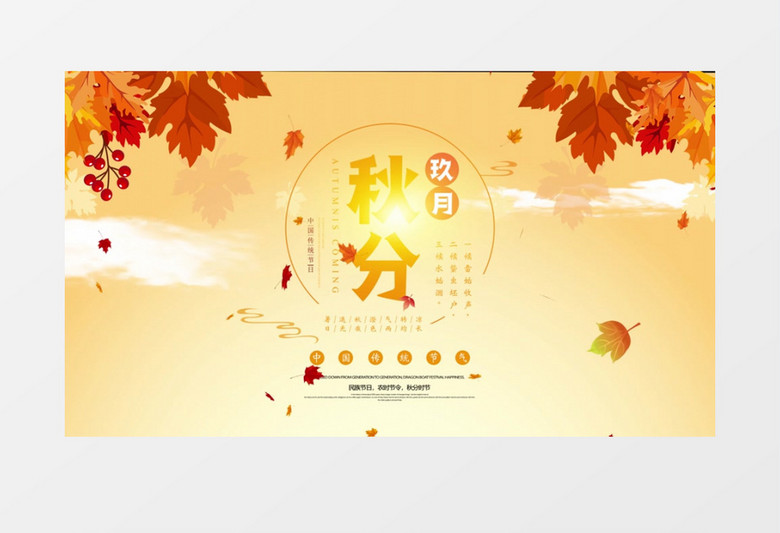 二十四节气秋分AE模板